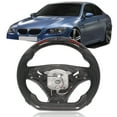 thumbnail image 4 of Racing Steering Wheel, LED Steering Wheel Adjustable RGB Carbon Fiber Flat Bottom D Type Real Time Data  Replacement For M3 E90 E92 E93 DCT 2007-2013 For Auto, 4 of 8