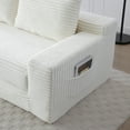 thumbnail image 6 of 2 in 1 Convertible Folding Couch Bed with Storage Pockets, Memory Foam Cloud Sofa with Pull-out Bed, Corduroy Floor Sofa for Apartment Office Living Room, No Assembly Required, Beige, 6 of 9