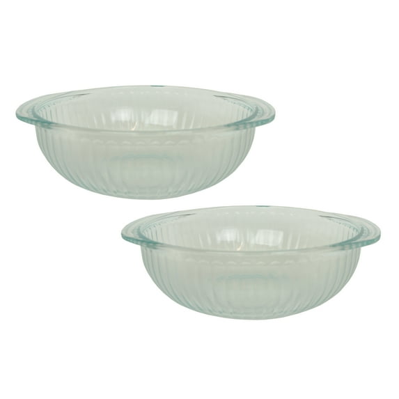 Pyrex 024-B 2qt Clear Glass Baking Casserole Bowls (2-Pack)