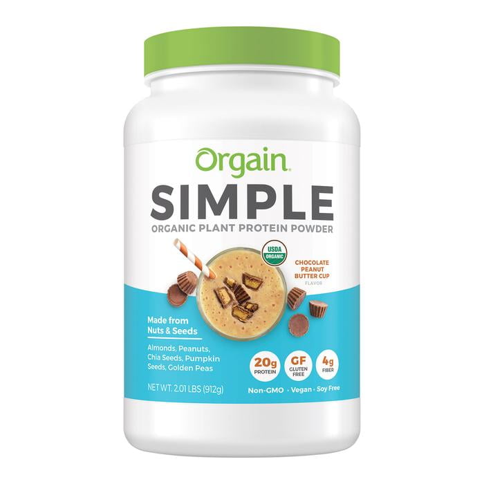Orgain USDA Organic Simple Plant Protein Powder Chocolate Peanut