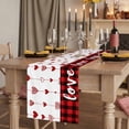thumbnail image 6 of Valentine's Day Cotton Linen Table Runner for Dining Kitchen, Red Love Hearts Plaid Watercolor Wedding Outdoor Party Tablerunners Decoration, Dresser Scarf Coffee Tablecloth Runners 13x36 Inches, 6 of 8