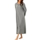 thumbnail image 2 of INSPIRE CHIC Bata de Noche con Cremallera para Mujeres, Bata Larga de Casa, Sudadera con Capucha de Manga Larga, Ropa de Estar en Casa con Bolsillos, Gris Profundo-1, 2 of 6