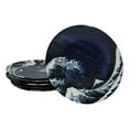 thumbnail image 2 of Set Of 6 Blue Japanese Hokusai Great Wave Porcelain Appetizer Salad Small Plates, 2 of 9