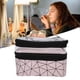 thumbnail image 5 of Estuche de cosméticos multifuncional, bolsa de maquillaje portátil de doble capa, organizador de almacenamiento de artículos de tocador, color rosa, 5 of 14