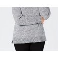 thumbnail image 3 of Karen Scott Women's Plus Size Marled Cotton Shawl-Collar Sweater Gray Size 1X, 3 of 3