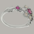 thumbnail image 3 of LBG British Made 10k White Gold Natural Ruby & Opal Womens Statement Ring - 33 size options - Size 9.25, 3 of 7