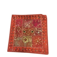 Mogul Vintage Cushion Cover Bohemian Decor Embroidered Sequin Work Pillow Case 16"x16"