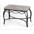 thumbnail image 3 of ZXNYH Half Moon Shoe Bench - Vanity Seat/Dressing Stool/Makeup Chair - Mocha Brown, 3 of 8