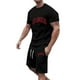 thumbnail image 1 of Playeras Deportivas De Verano Para Hombre, Camiseta Informal De Dos Piezas Con Estampado De Letras, Camiseta De Manga Corta Con Cuello Redondo Y Pantalones Cortos, 1 of 4