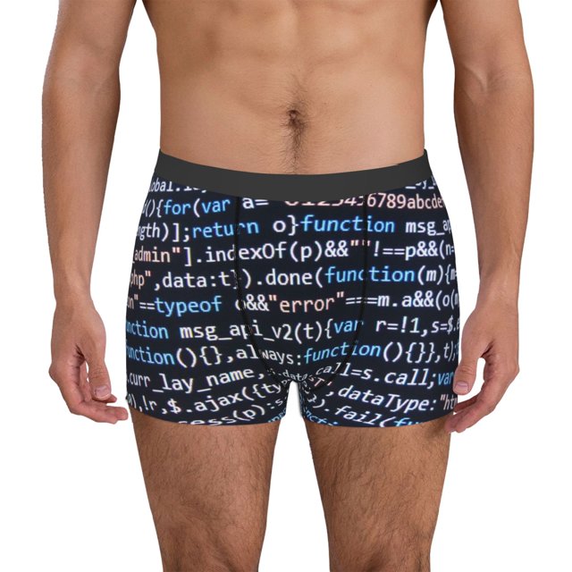 Balery Function Source Code Calzoncillos bóxer para hombre, ropa interior de algodón suave y transpirable con cinturilla de nailon-Large