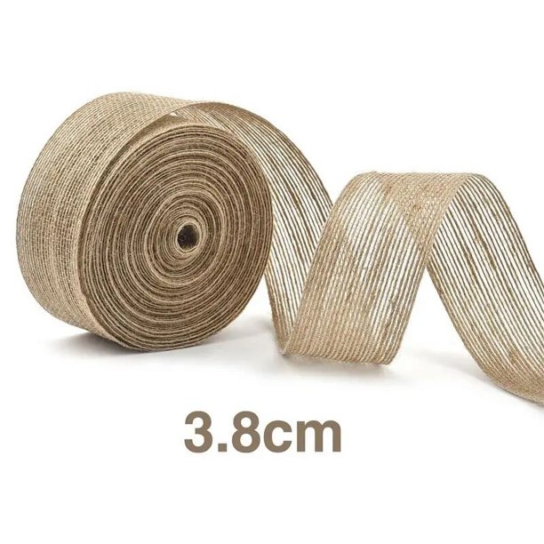 Cinta de arpillera de Yute Natural, cuerda de seda Vintage, decoración de boda, fiesta de Navidad, regalo artesanal, embalaje de floristería, 10 m/rollo