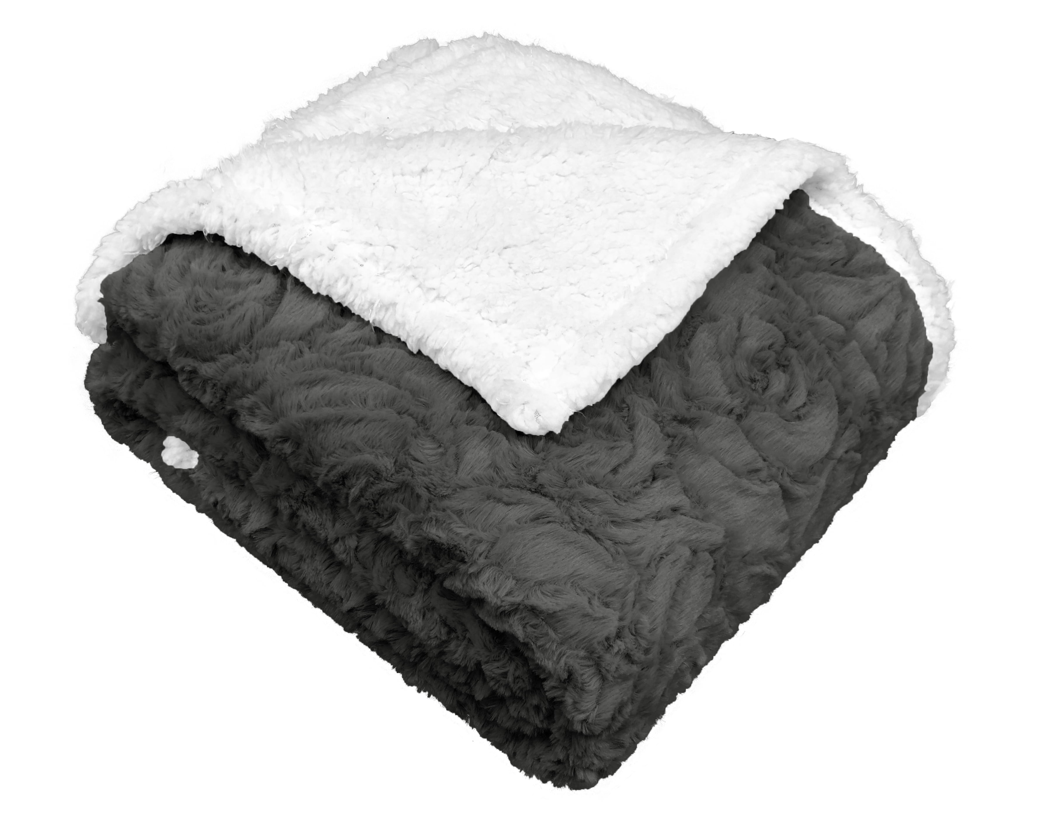 Madeline Sherpa Throw Rose Grey
