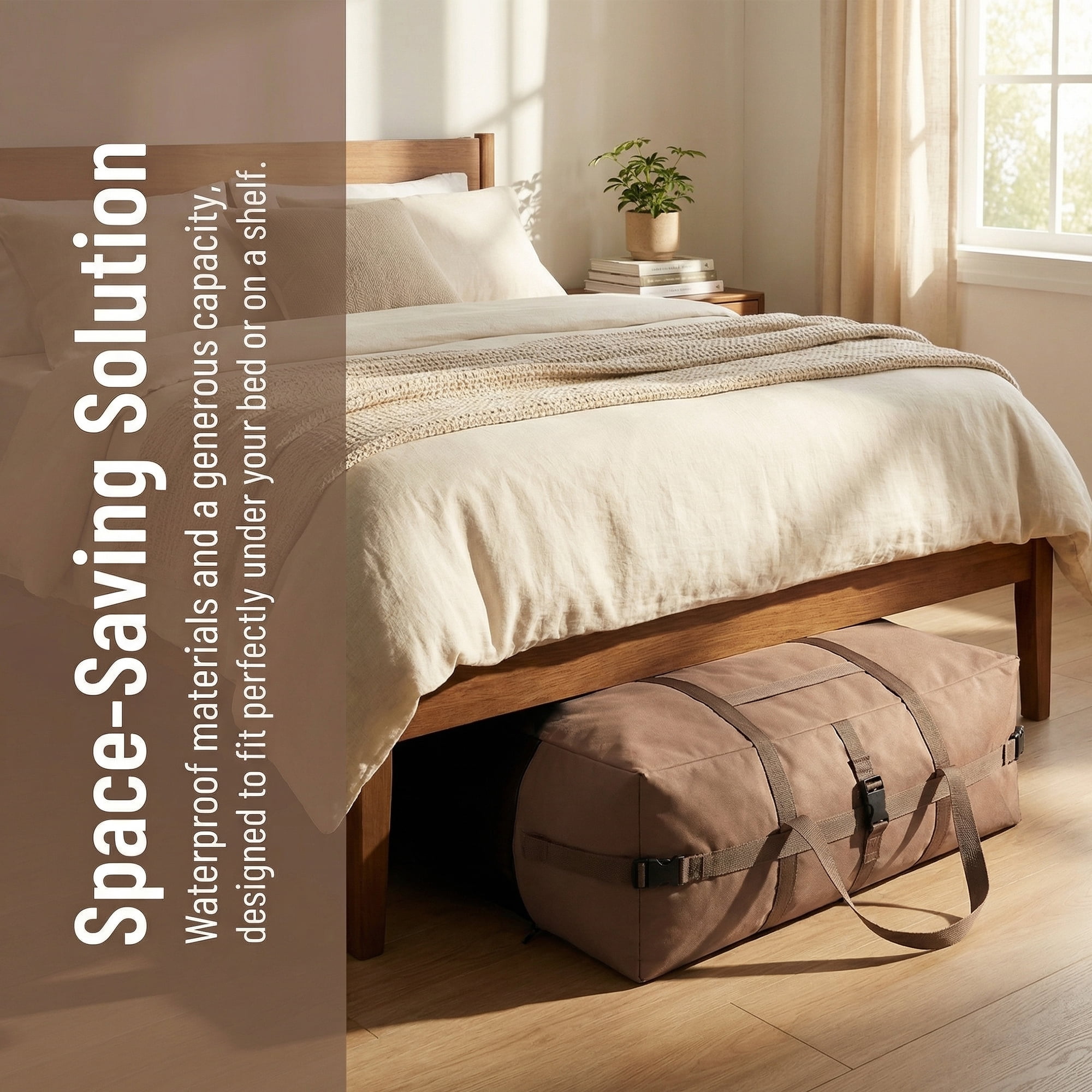 Unique Bargains Clothes Storage Oxford Moving Bag Khaki 23.6*11.4*16.9in