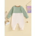 thumbnail image 4 of Wassery Baby Boys Girls Fall Jumpsuits Clothes 3M 6M 12M 18M 24M Newborn Boys Girls Long Sleeve Contrast Color Bodysuit Autumn Babysuit Clothing for Infant Boys Girls, 4 of 9