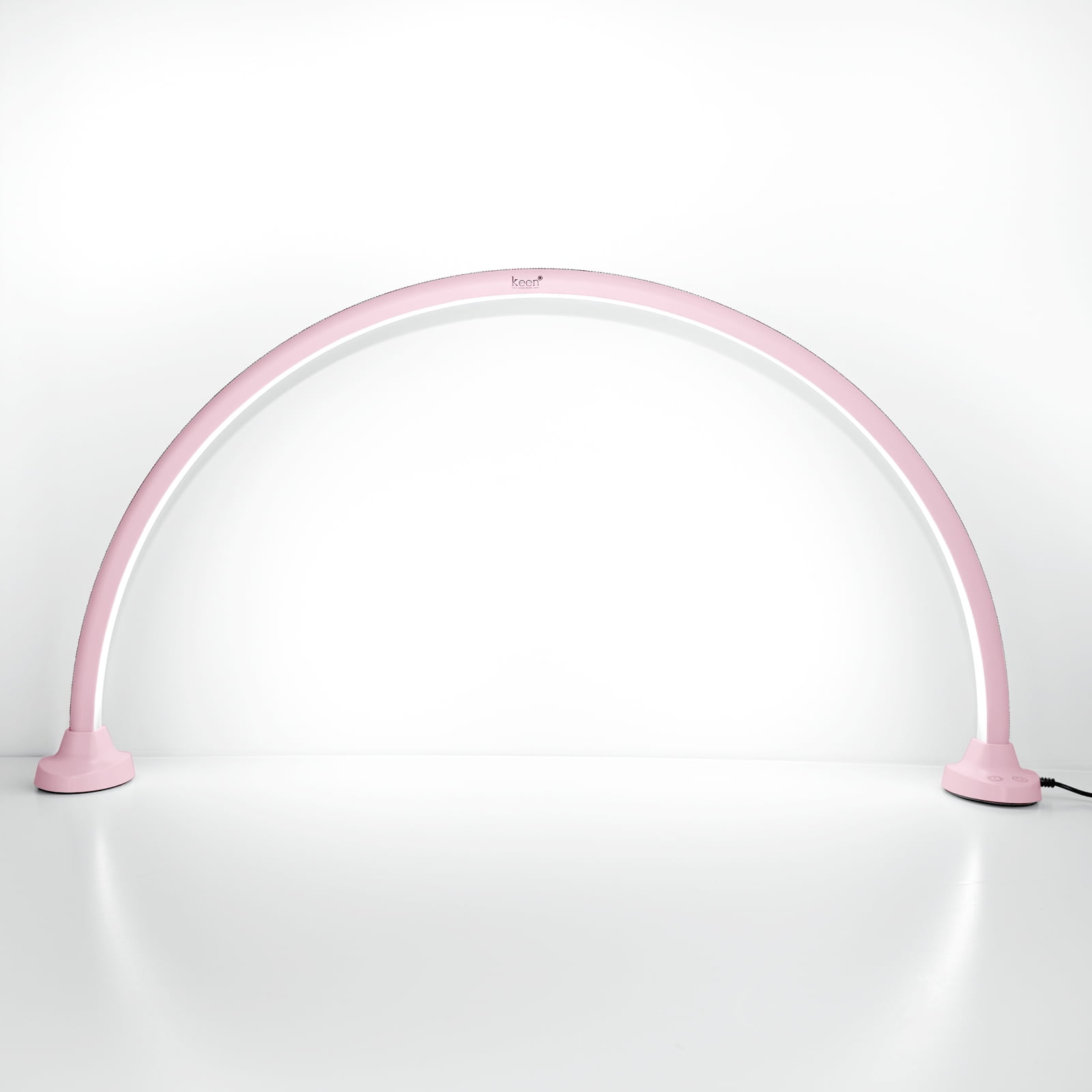 Luna LED Nail Light Half Moon Table Lamp, 3000‑6000K Adjustable Light for Nail Salon Manicure Table, Spa Reception, Massage Spa Furniture & Equipment, Pink Rhinestone