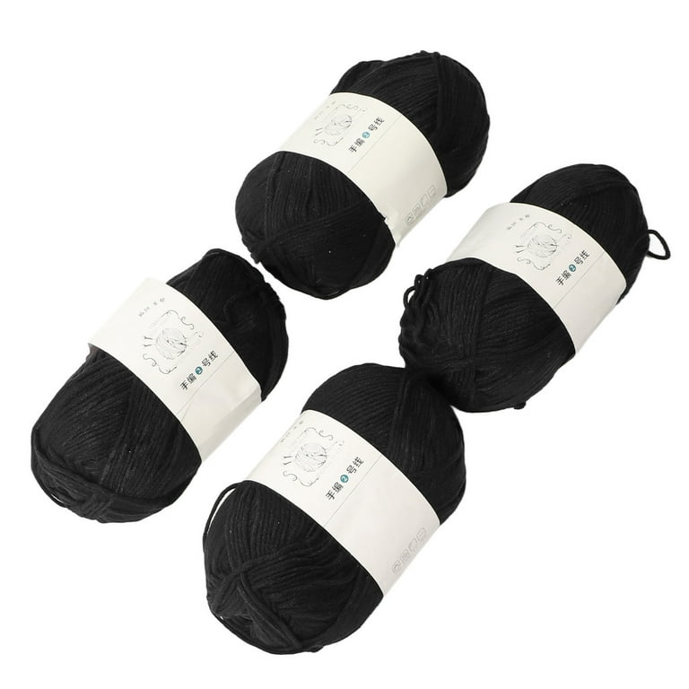 4Pcs Soft Cotton Yarn For Knitting, Breathable & Skin Friendly