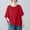 #409-Red, variant on Women's Linen-Blend Drop Shoulder T-Shirt, Split Hem Round Neck Top, Breathable and Soft Casual Blouse for Spring and Summer