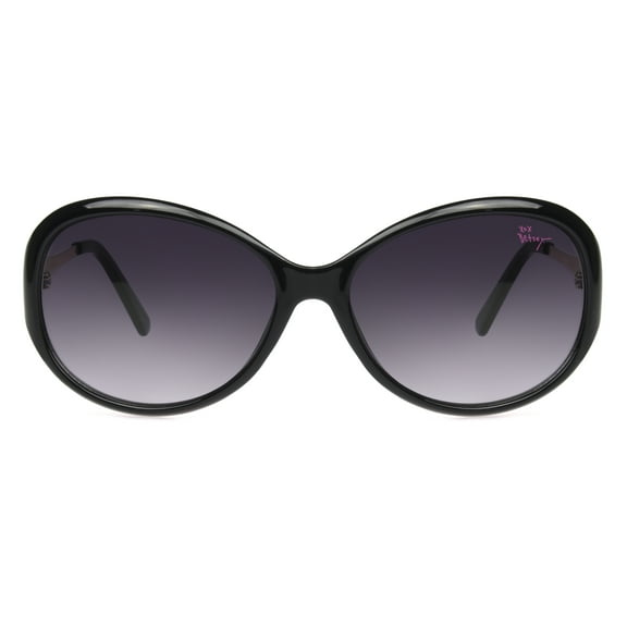 Betsey Johnson Women's Oversized Oval Black Sunglasses