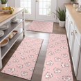 thumbnail image 2 of Pink Cow Cherry Pattern Kitchen Rugs Sets Of 3,Kitchen Runner Rugs Non Skid Washable,Decorative Kitchen Floor Mats for Kitchen,Sink,Laundry,17"x30"+ 17"x47" + 17"x59", 2 of 6