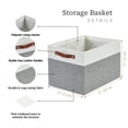 thumbnail image 3 of DECOMOMO Fabric Storage Baskets 13" x 15" x 13" Collapsible Storage Bins (Grey and White, Set of 3), 3 of 7