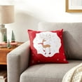 thumbnail image 7 of Violet Linen Seasonal Xmas Christmas Holiday Spirits Pattern, Polyester Embroidered Applique, Reindeer on White, 18 Inch x 18 Inch, Decorative Throw Pillow Cover, 7 of 7