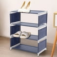Dark Blue 4Layer Upright Shoe Rack Organizer for Home Entryway