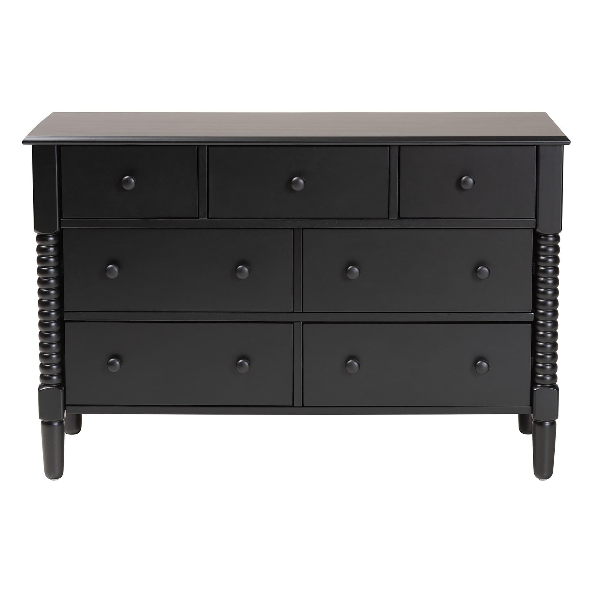Baxton Studio Braith Farmhouse Dresser, 7-Drawer, Black