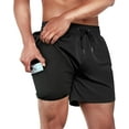 thumbnail image 2 of AC Basics Men's Swim Trunks Swim Shorts Quick Dry 5 inch Inseam Beach Shorts with Compression Liner and Zipper Pocket, 2 of 17
