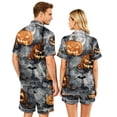 thumbnail image 5 of Halloween Couple Pajamas Matching Sets Button Up Pajamas Halloween Pj Set Halloween Pajamas Spooky Pajamas Women Couple Matching Pajamas Sets Women & Men Button Down Pjs Men, Yellow, 2XL, 5 of 5