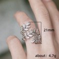 thumbnail image 3 of Anillo de dedo largo novedoso Li build 51,8 mm Estilo de hoja con dije fresco Chapado en oro/platino, 3 of 4