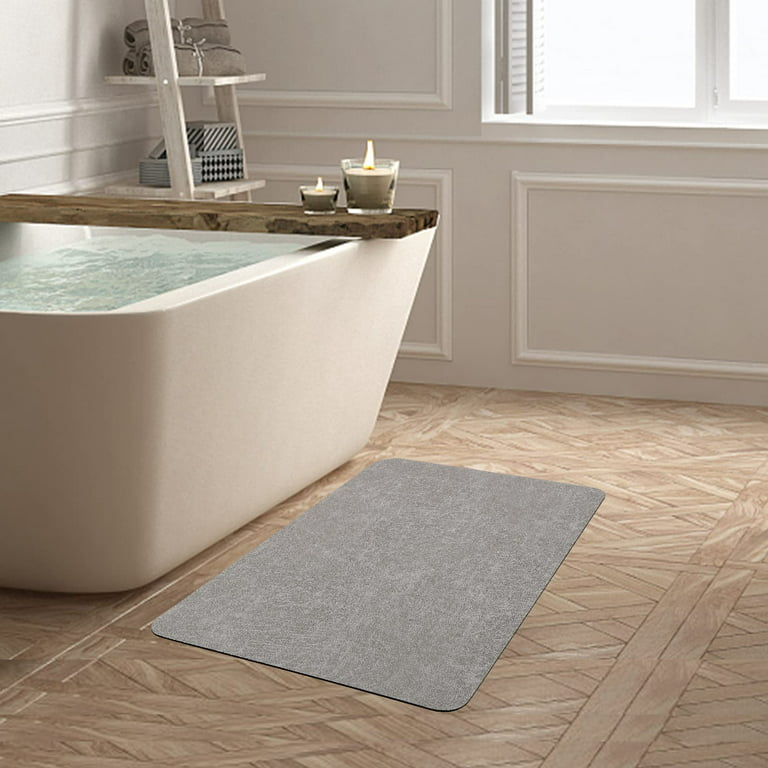 Bath-Mat-Rug, Super Water Absorbent Quick Dry Bath Mats for Bathroom Non  Slip Bathroom Mats with Rubber Backing, Ultra Thin Bathroom Rugs Fit Under