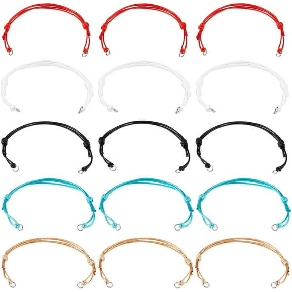 25Pcs 5 Colors Waxed Polyester Cord Bracelet Making Mixed Color 9-1/8~9-1/4 inch(23~23.5cm) 5pcs/color
