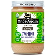 Once Again Organic Unsweetened Tahini Creamy Sesame Seed -- 16 oz Pack of 2