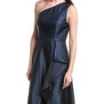 thumbnail image 3 of Adrianna Papell womens  One-Shoulder Mikado Draped Gown, 6, Blue, 3 of 4