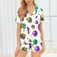 thumbnail image 2 of Enjoytime Womens Pajamas Carnival Printed Short Sleeve Sleepwear Button Down Shirts with Shorts Two Piece Sets Casual Comfy Loungewear, 2 of 8