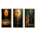 thumbnail image 2 of Designart "Urban Solitude under the Full Moon" Modern Geometric Framed Wall Art Set Of 3 - Black Abstract Geometric Frame Gallery Wall Set For Home Decor, 2 of 6