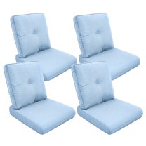 POCASSY Patio Furniture Cushions Set of 4, 22.5"*22.5" Outdoor Cushion for Patio Furniture, Water Resistant, Fade Resistant, Deep Seat and High Back Cushion for Chair, Sofa, and Couch, Baby Blue
