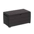 thumbnail image 1 of Duramax Boîte de Rangement Extérieure pour Terrasse et Jardin 110 Gal, Grain de Cèdre, Brun, 1 of 10