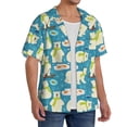thumbnail image 2 of Xecao Cute Polar Bear Fishing Men's Casual Short-sleeved Shirt, a button-up collared shirt with a pocket-Medium, 2 of 5