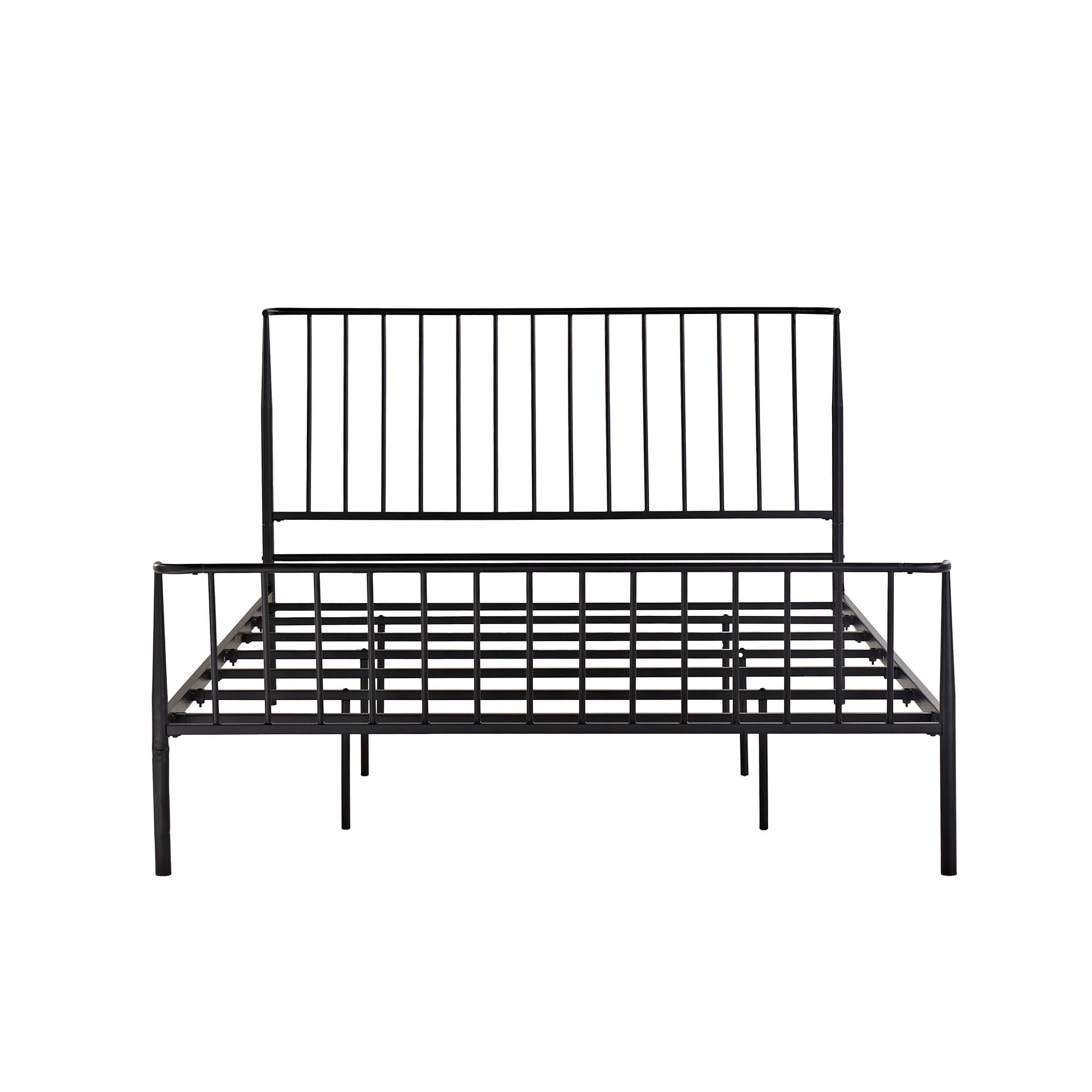 Weston Home Luling Queen Metal Slat Bed, Matte Black