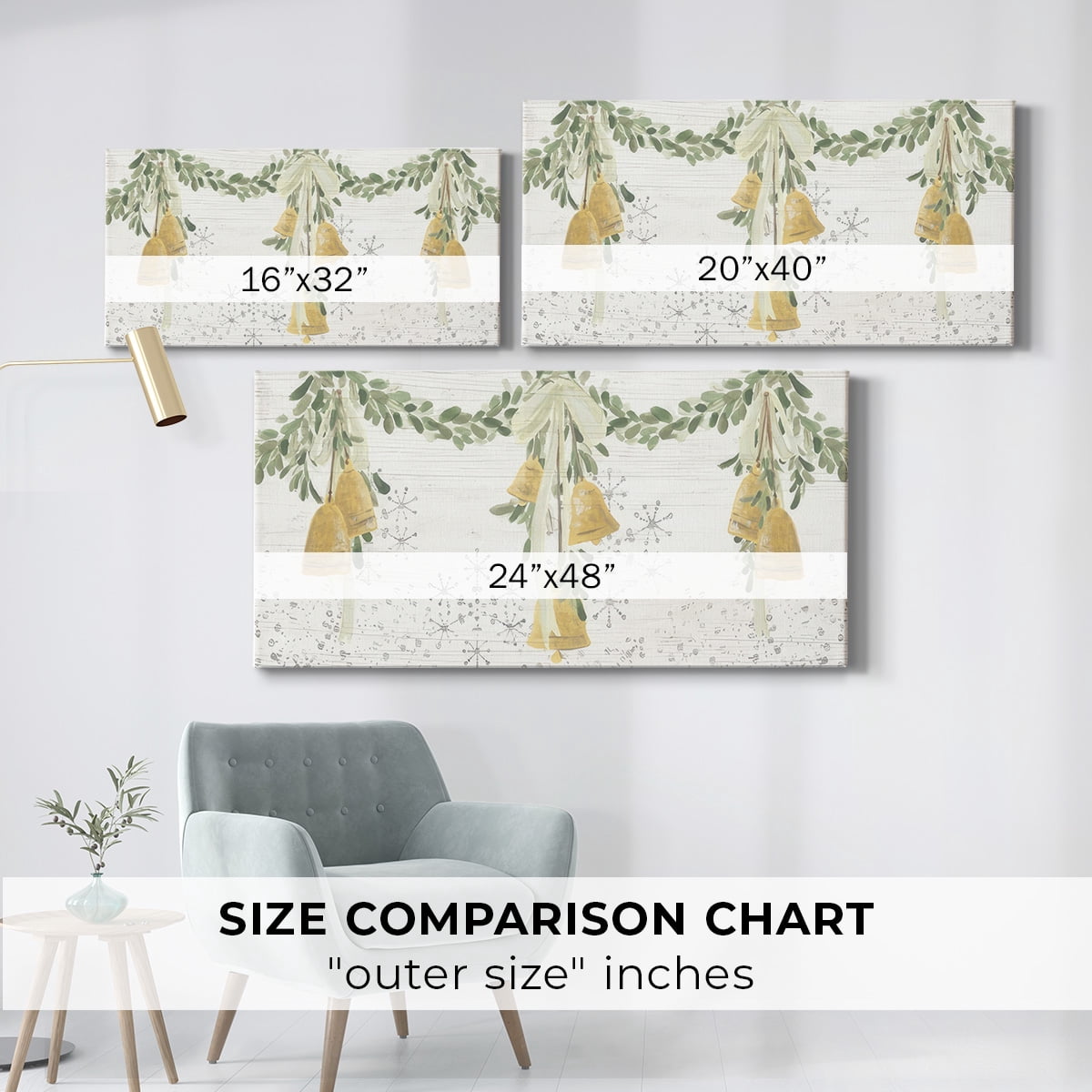 Weathered Aspen Wreath Collection D- Gallery Wrapped Canvas
