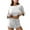 White, variant on Elainilye Fashion Women Pajama Shorts Sets PJs Round Neck Long Sleeved Top And Shorts Set Homewear Loungewear,Blue