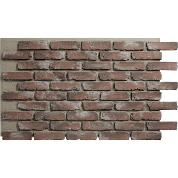 Everstone Aged Brick 27 in. x 46.875 in. Urethane Composite Faux Brick Panel Siding in Burnished Red