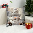 thumbnail image 1 of Fundas de almohada navideñas de 45 x 45 cm | Juego de 1 funda de almohada cuadrada decorativa con cremallera oculta | Tela de algodón suave para sofá, cama y decoración navideña del hogar, 1 of 6