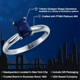 thumbnail image 2 of Gem Stone King 1.56 Cttw PT900 Platinum 900 Blue Sapphire Engagement Ring for Women | Emerald Cut 7X5MM | Gemstone September Birthstone | Wedding Anniversary Promise Ring for Women | Size 5, 2 of 6