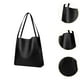 thumbnail image 5 of Bolso de hombro de cuero para mujer, bolso de mano informal de gran capacidad, bolso de viaje Negro, 5 of 8