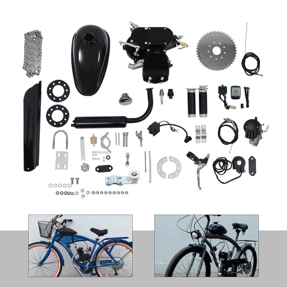80cc 3.5kw One-Cylinder Petrol Engine 2700rpm 2 Stroke Motor Kit Gas Motorized Bicycle Bike for Most Bikes 26 Inches and Above, Such As Mountain Bikes, Road Bikes, Cruisers, Motorcycles