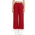 thumbnail image 5 of Cethrio Girls Cotton Sweatpants, Open Bottom Fashion Elastic Waist Casual Wide Leg Pants Red Size 5T, 5 of 5