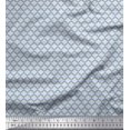 thumbnail image 1 of Soimoi Blue polyester Crepe Fabric Quaterfoil Damask Decor Fabric Printed Yard 52 Inch Wide, 1 of 3