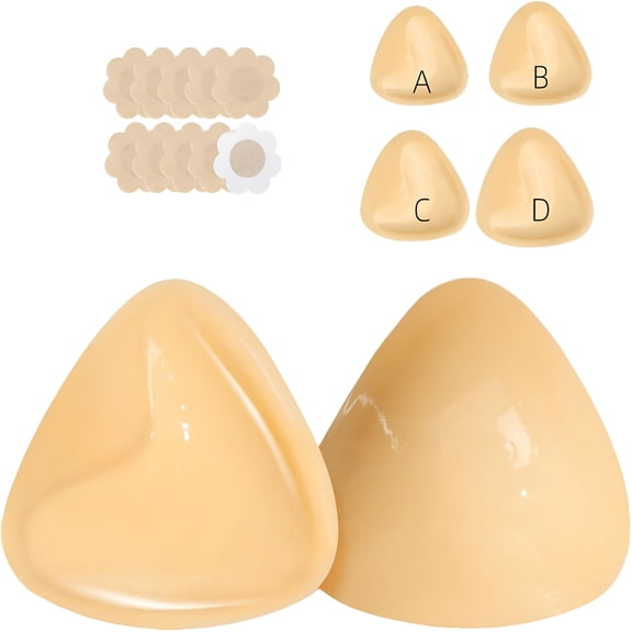 OQRKI Double Sided Bra Inserts, Reusable Push Up Adhesive Pads with Padding for Bikini, Swimsuit, Sports Bra